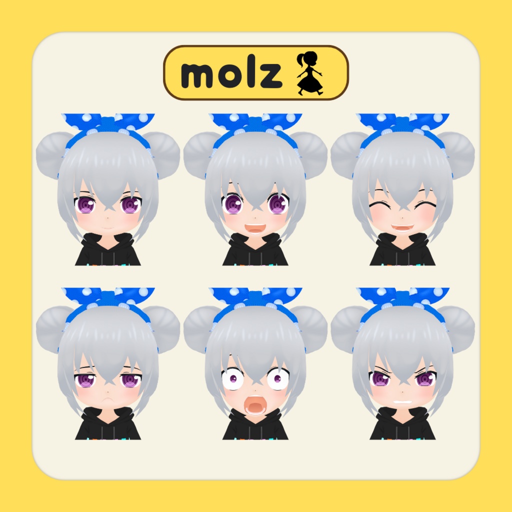 3Dデフォルメアバター『molz』VRChat/VRM対応