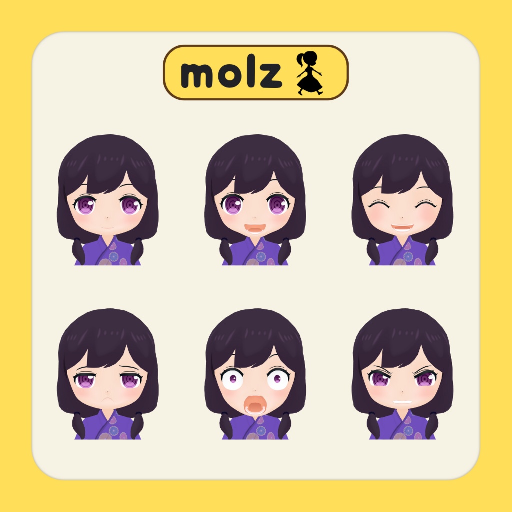 3Dデフォルメアバター『molz』VRChat/VRM対応