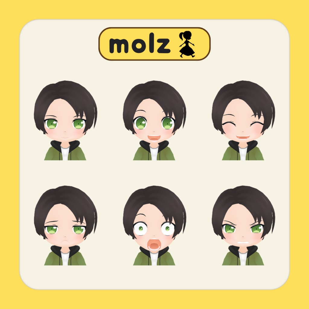 3Dデフォルメアバター『molz』VRChat/VRM対応