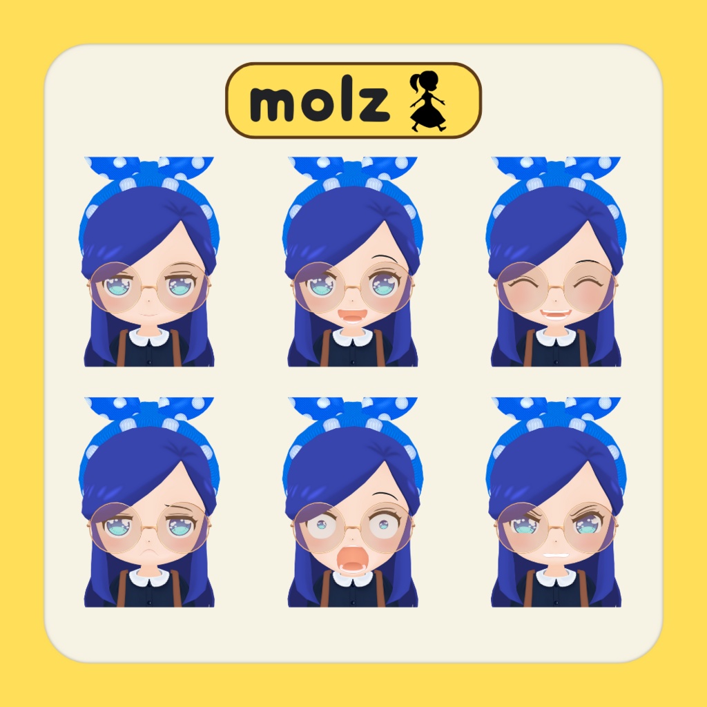3Dデフォルメアバター『molz』VRChat/VRM対応