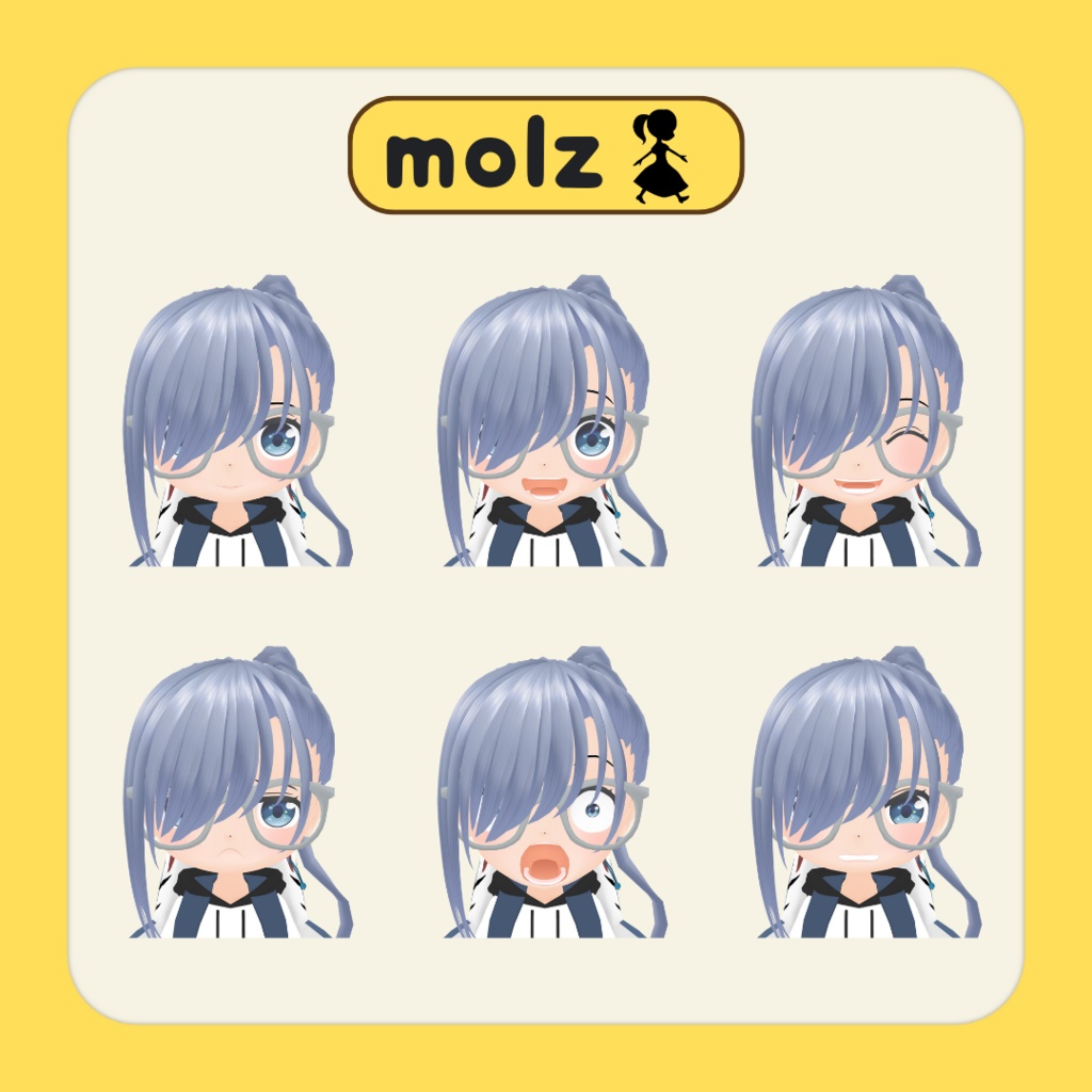 3Dデフォルメアバター『molz』VRChat/VRM対応