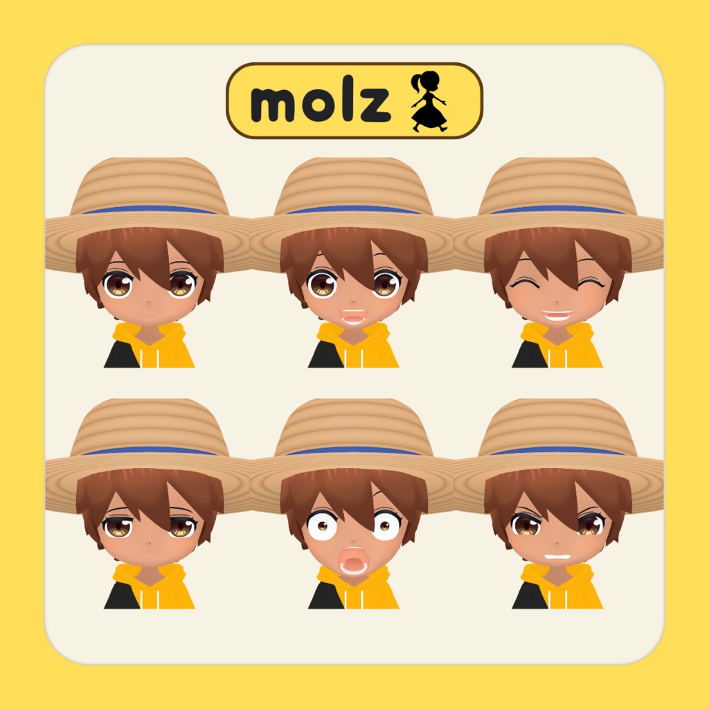 3Dデフォルメアバター『molz』VRChat/VRM対応