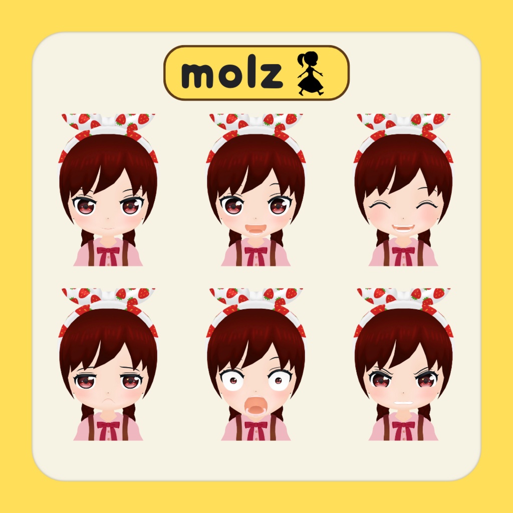 3Dデフォルメアバター『molz』VRChat/VRM対応