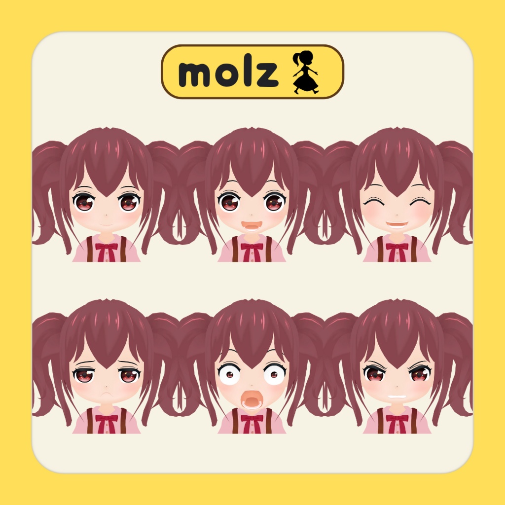3Dデフォルメアバター『molz』VRChat/VRM対応