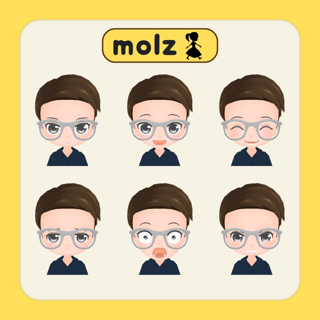 3Dデフォルメアバター『molz』VRChat/VRM対応