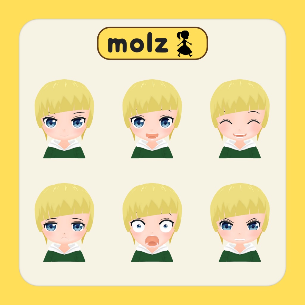 3Dデフォルメアバター『molz』VRChat/VRM対応