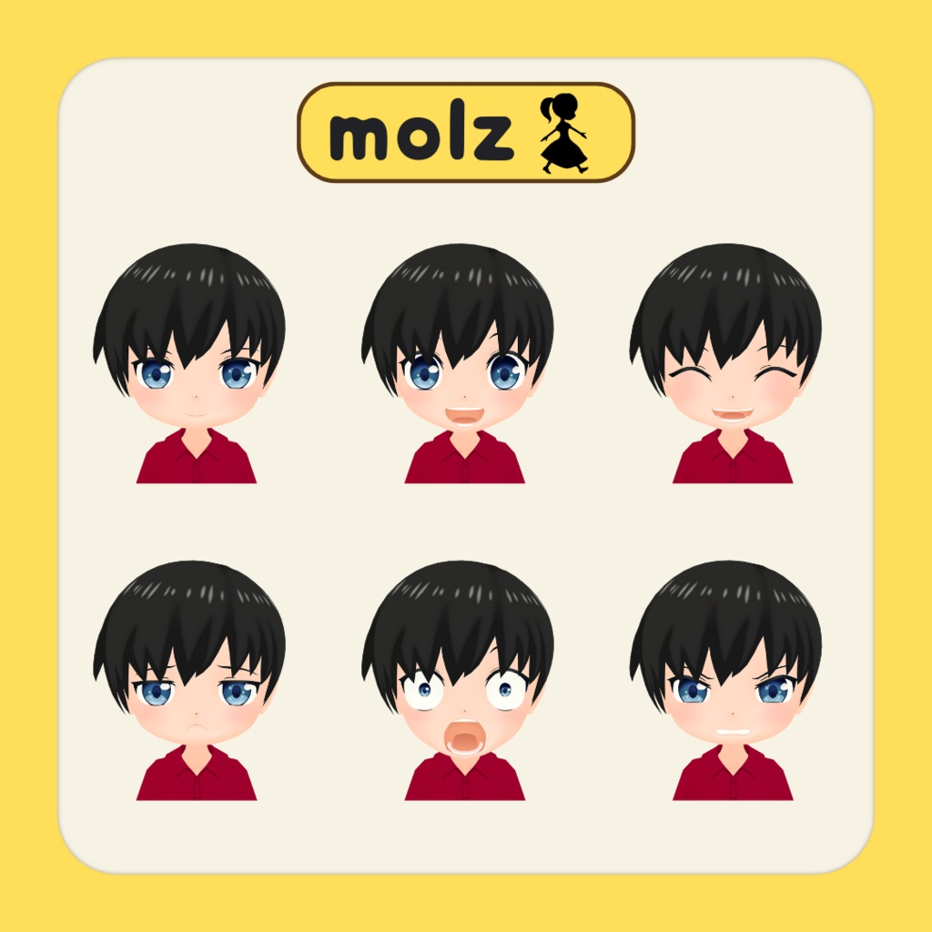 3Dデフォルメアバター『molz』VRChat/VRM対応