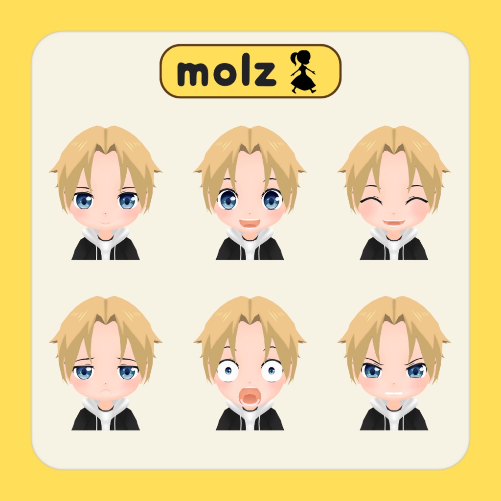 3Dデフォルメアバター『molz』VRChat/VRM対応