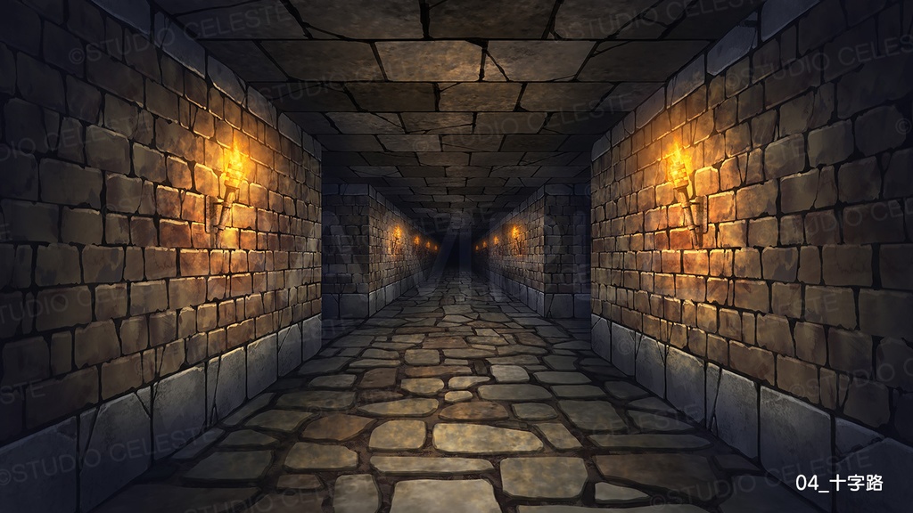 【背景素材集】ダンジョン通路セット10種 / アイテムパックA