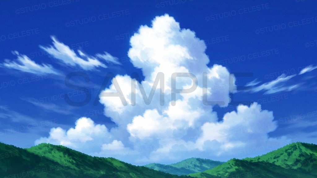 【背景素材集】夏空(入道雲)