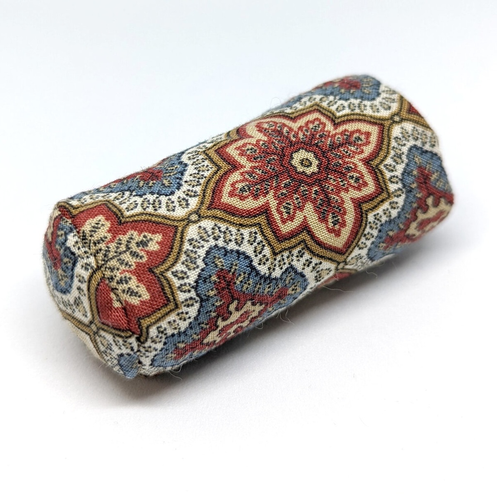 ミニチュアクッション/ボルスター(筒型) イスラム柄ブラウン