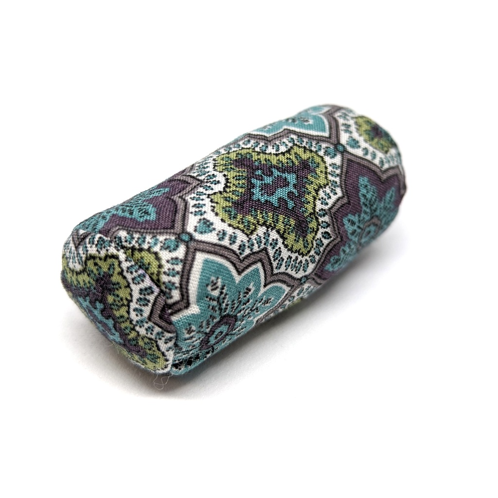 ミニチュアクッション/ボルスター(筒型) イスラム柄アーモンドグリーン