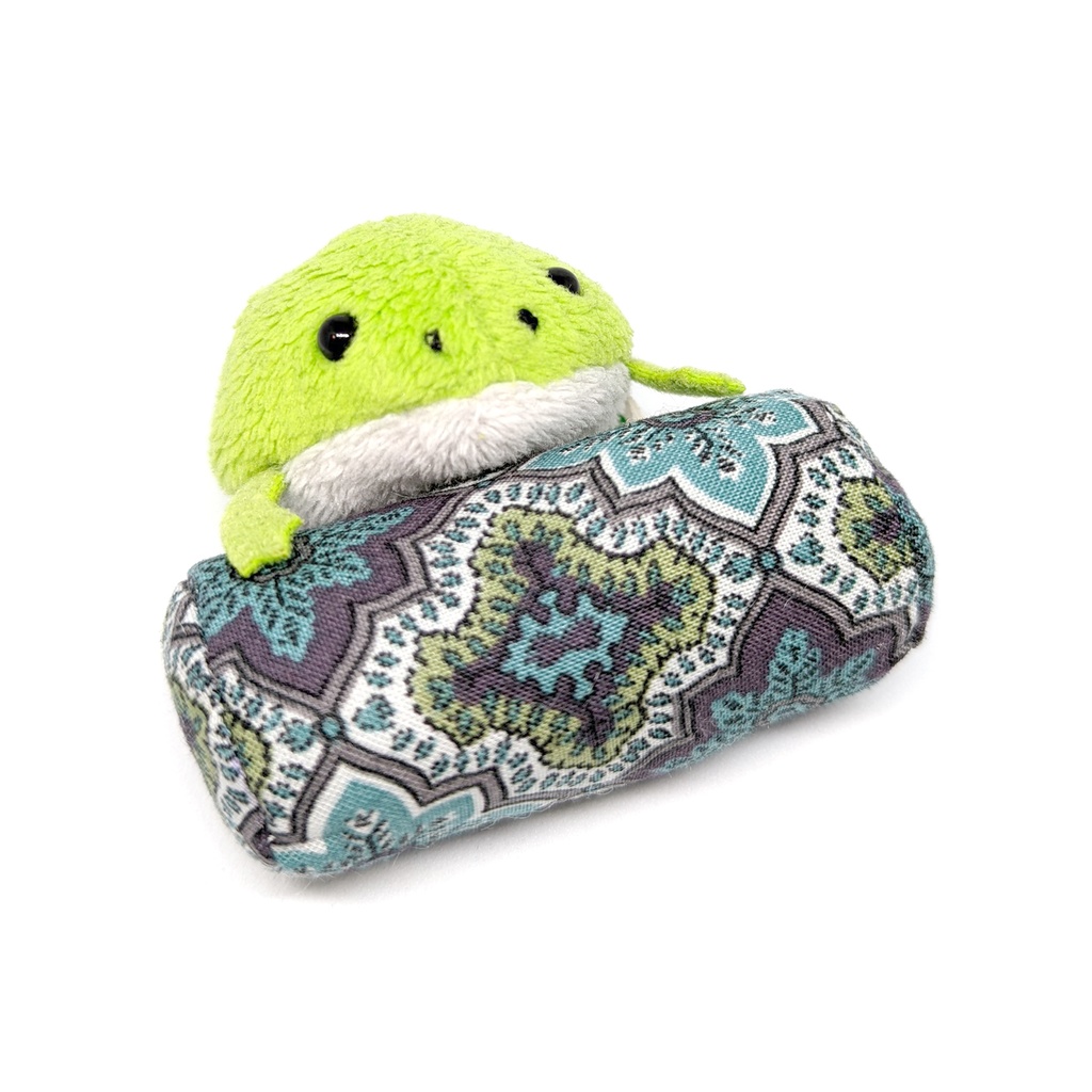 ミニチュアクッション/ボルスター(筒型) イスラム柄アーモンドグリーン