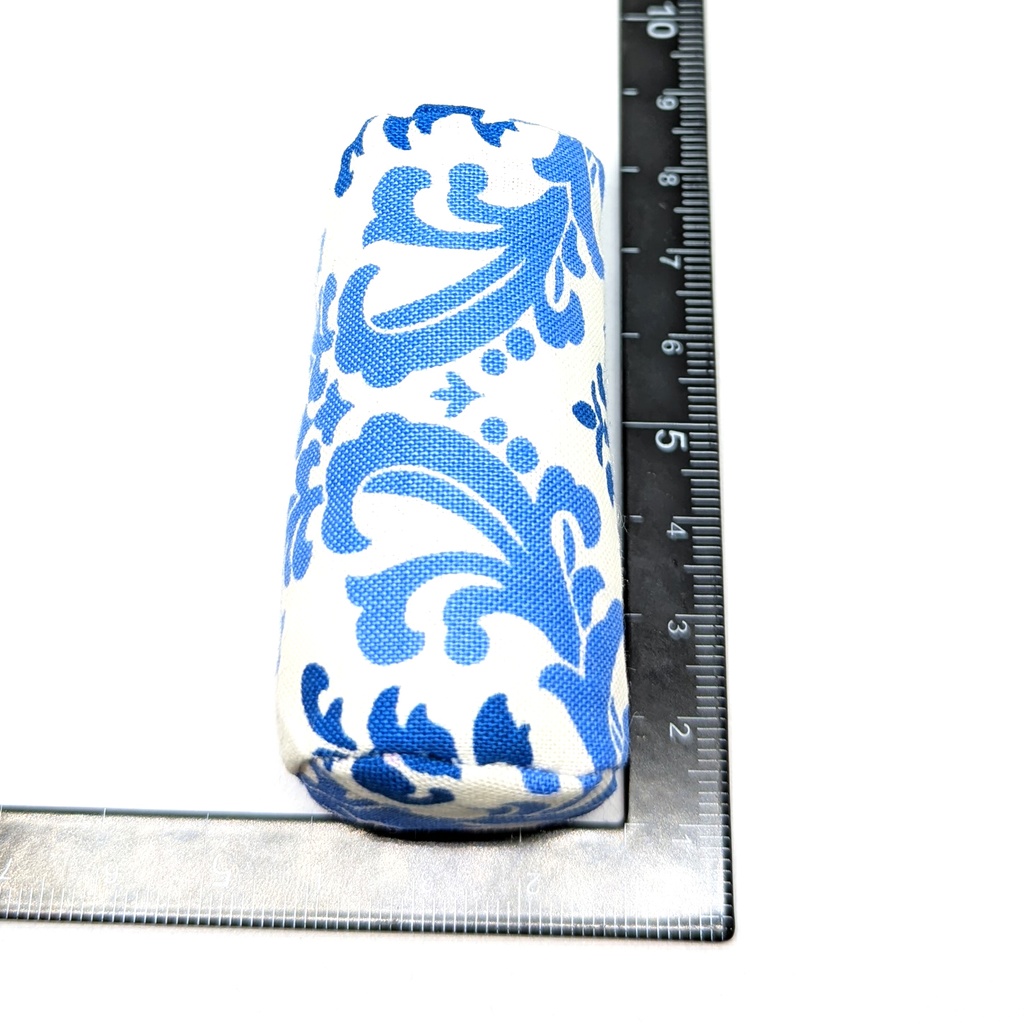 ミニチュアクッション/ボルスター(筒型) アラベスク柄ブルー