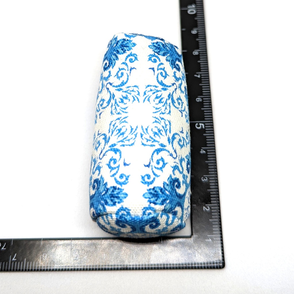 ミニチュアクッション/ボルスター(筒型) アラベスク柄ブルー