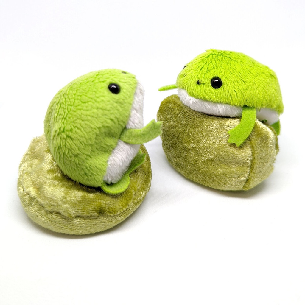 ミニチュアビーズクッション/ラウンド型　ベロア生地イエローグリーン・2個