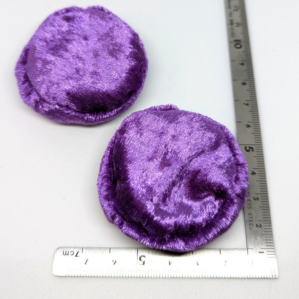 ミニチュアビーズクッション/ラウンド型 ベロア生地ヴァイオレット・2個