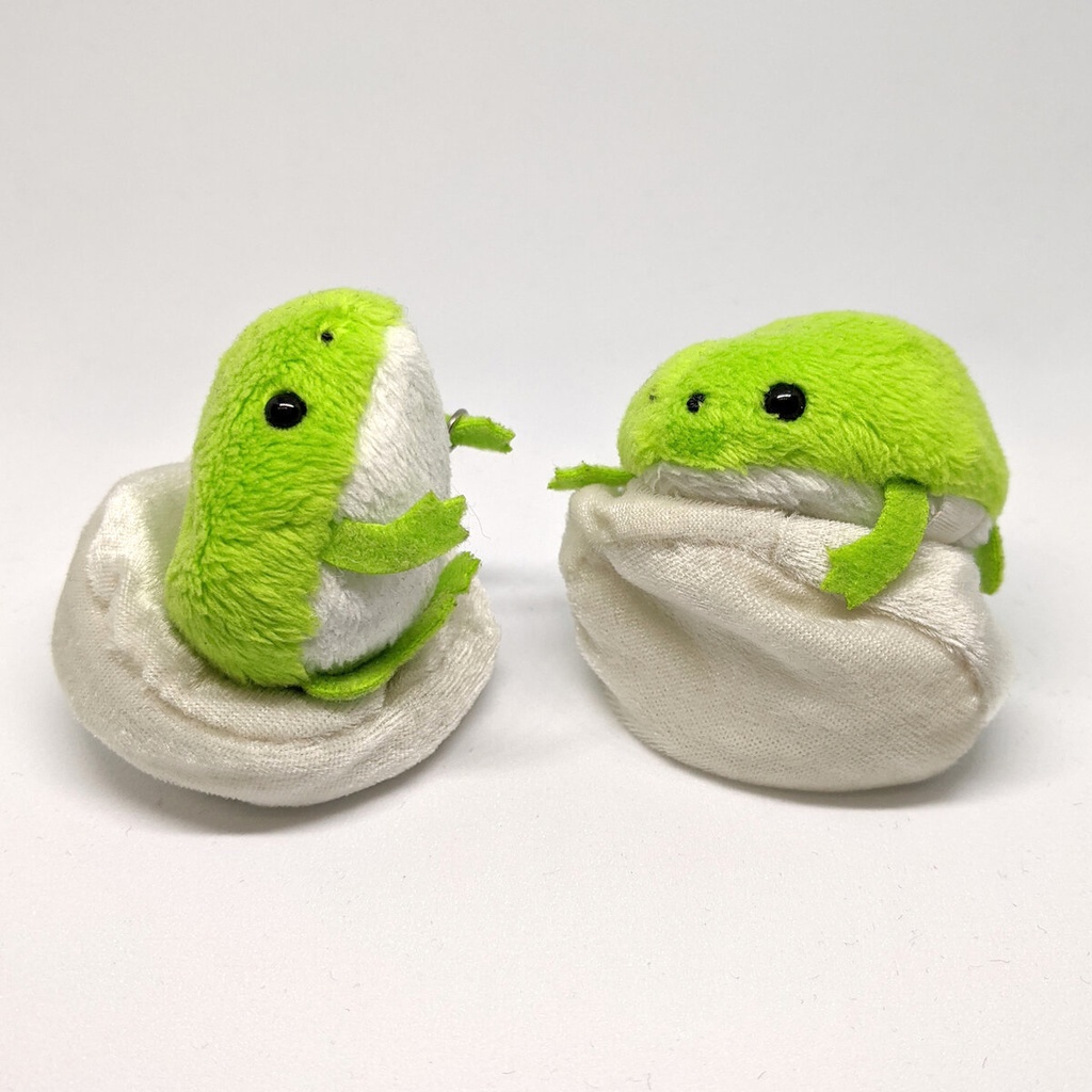 ミニチュアビーズクッション/ラウンド型 ベロア生地ホワイト・2個