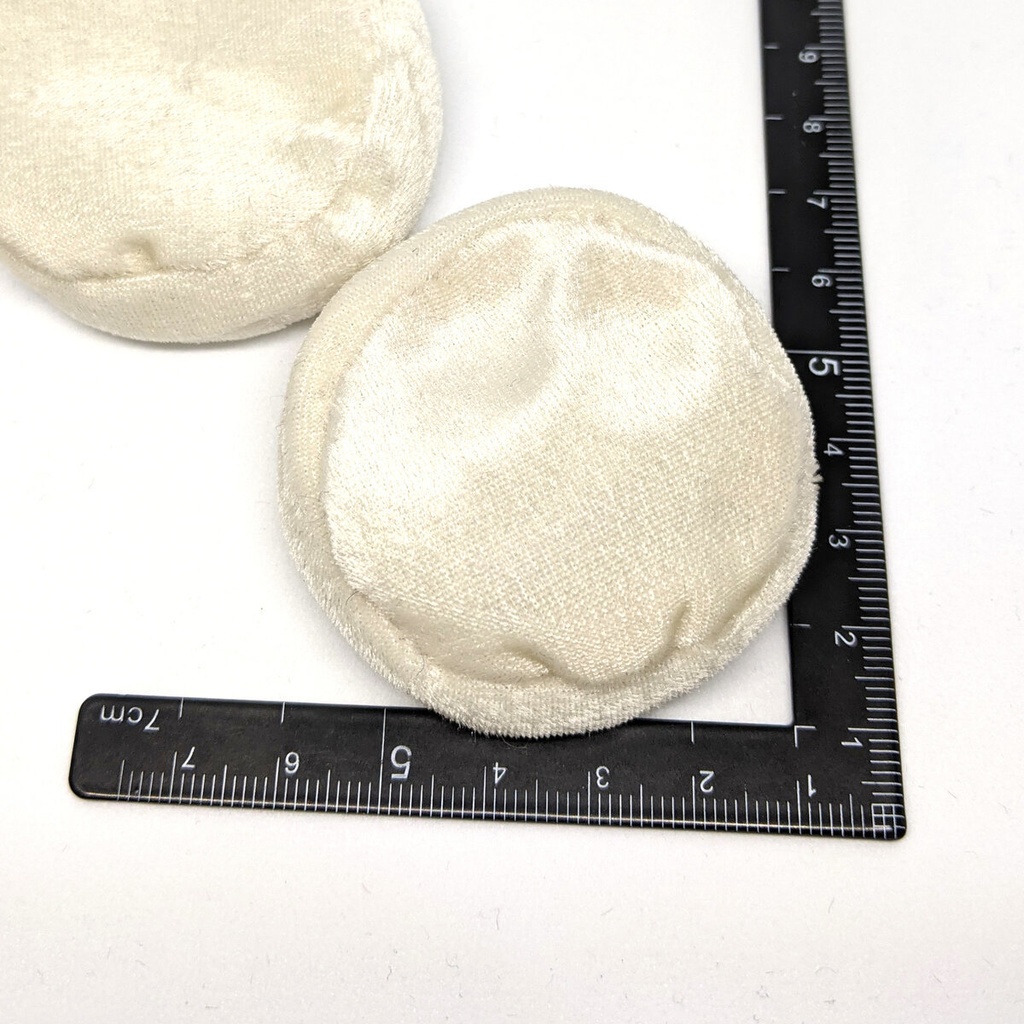 ミニチュアビーズクッション/ラウンド型 ベロア生地ホワイト・2個