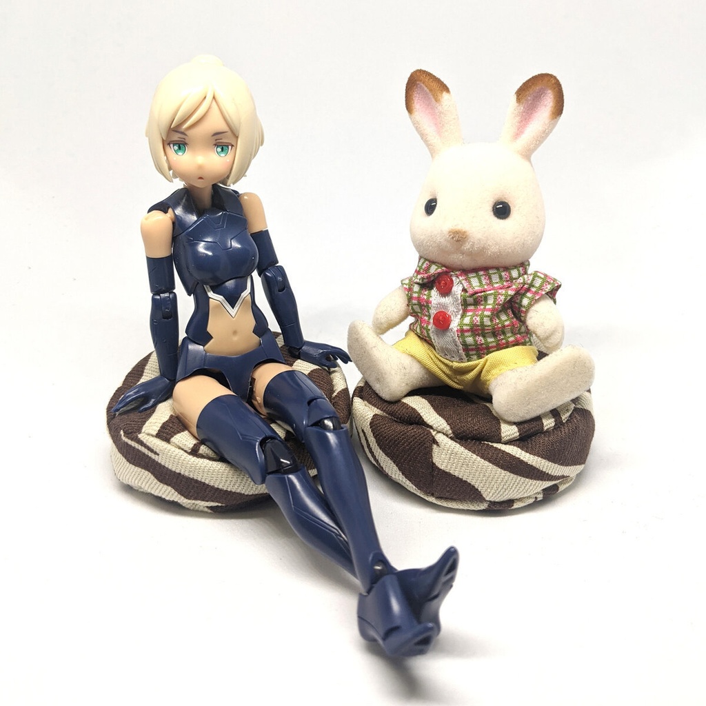 【現品限り・セール】ミニチュアビーズクッション/ラウンド型 ゼブラ柄ブラウン・2個