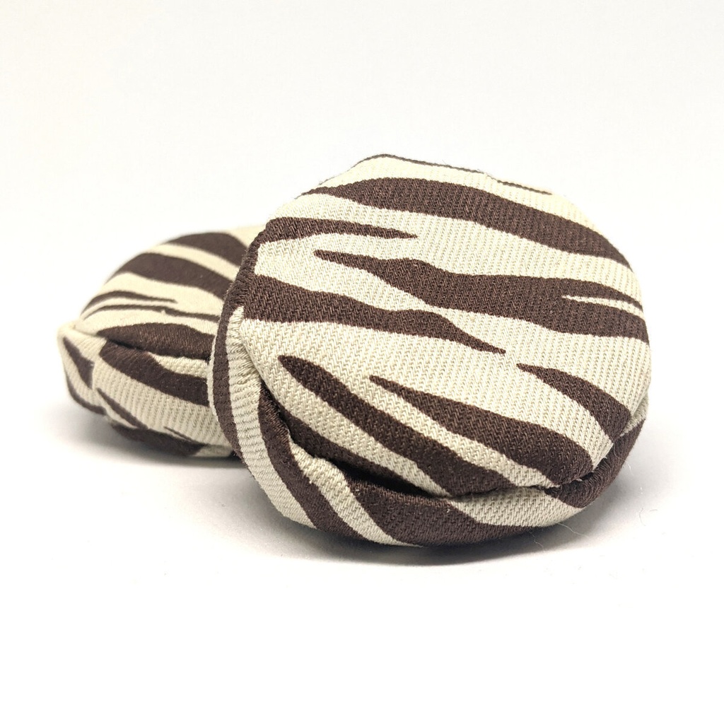 【現品限り・セール】ミニチュアビーズクッション/ラウンド型 ゼブラ柄ブラウン・2個