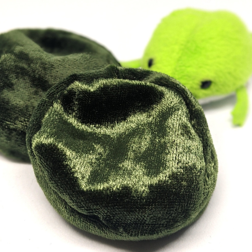 ミニチュアビーズクッション/ラウンド型 ベロア生地モスグリーン・2個