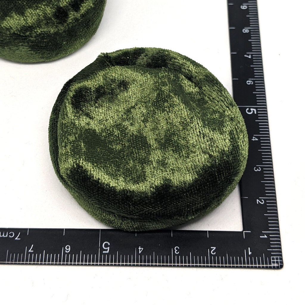 ミニチュアビーズクッション/ラウンド型 ベロア生地モスグリーン・2個