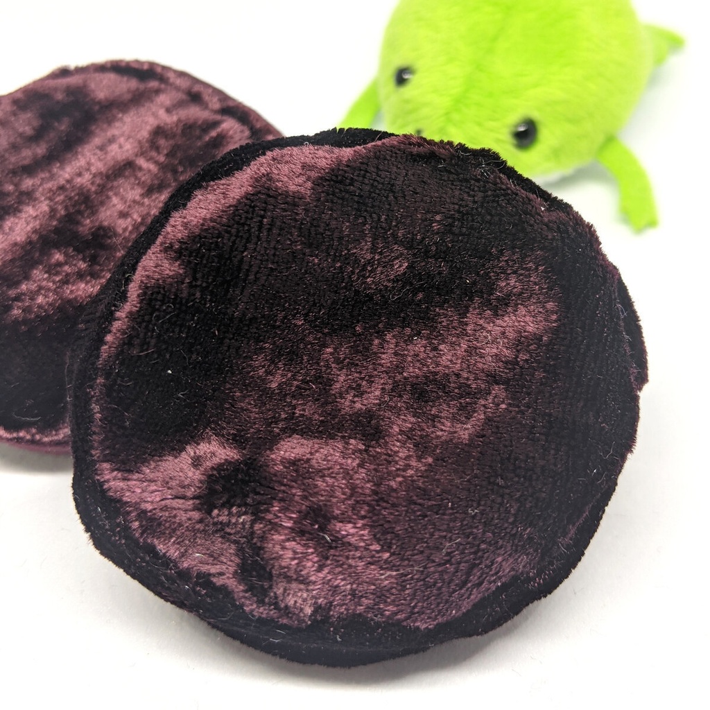 ミニチュアビーズクッション/ラウンド型 ベロア生地ワインレッド・2個