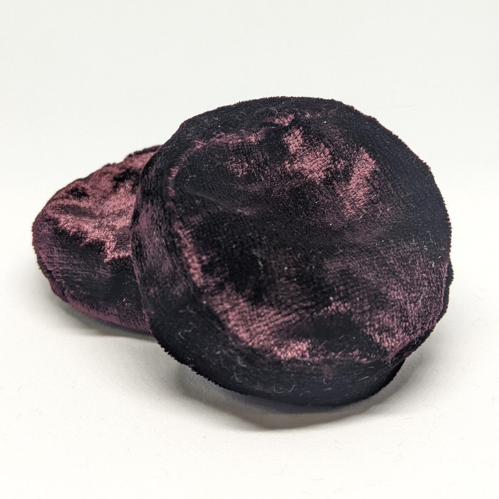 ミニチュアビーズクッション/ラウンド型 ベロア生地ワインレッド・2個