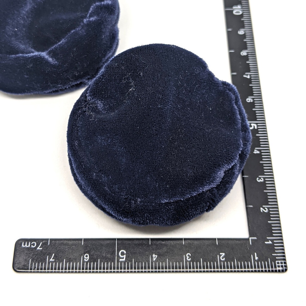 ミニチュアビーズクッション/ラウンド型 ベロア生地青色・2個