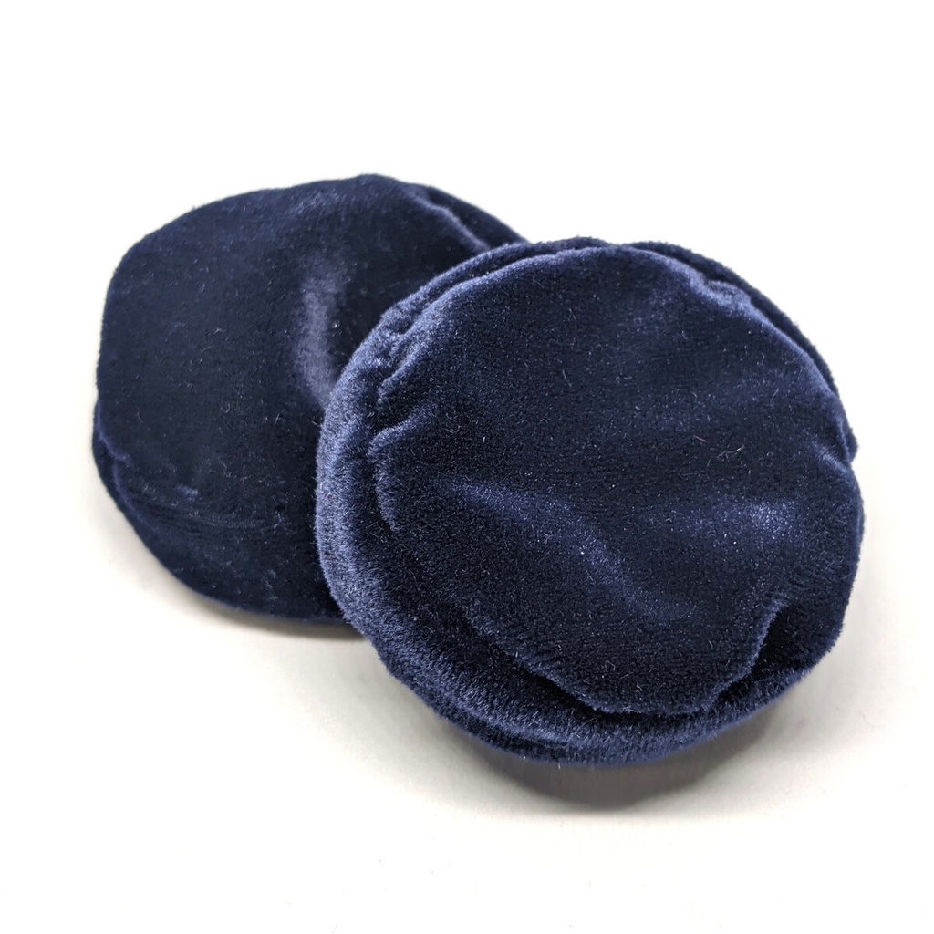 ミニチュアビーズクッション/ラウンド型 ベロア生地青色・2個