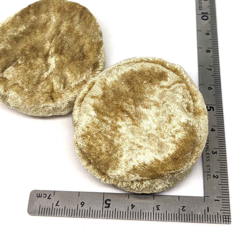 ミニチュアビーズクッション/ラウンド型 ベロア生地ゴールド・2個