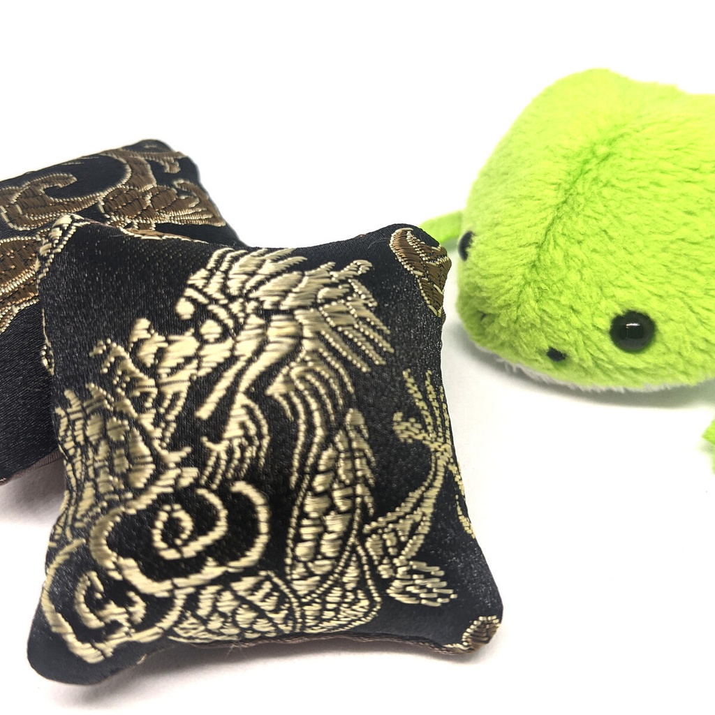 ミニチュアスクエアクッション/チャイナ柄・黒・2個