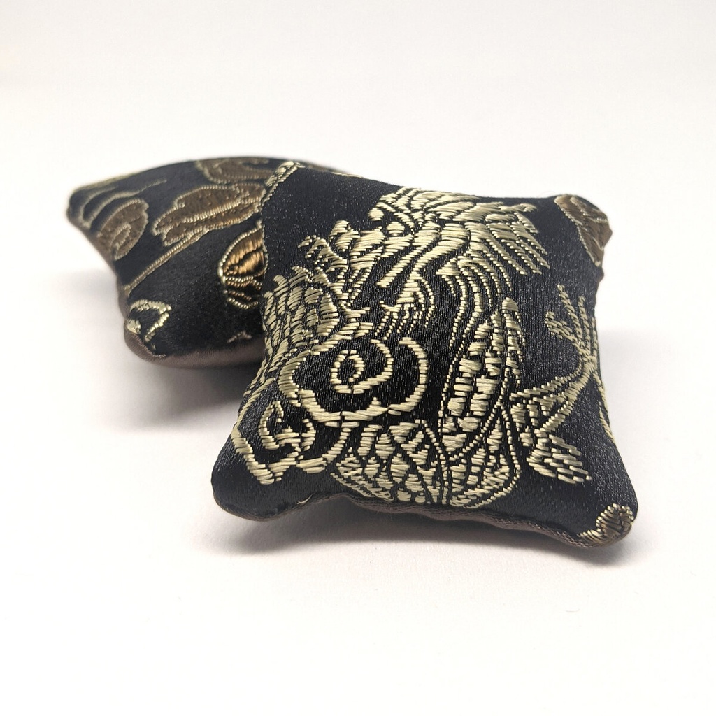 ミニチュアスクエアクッション/チャイナ柄・黒・2個