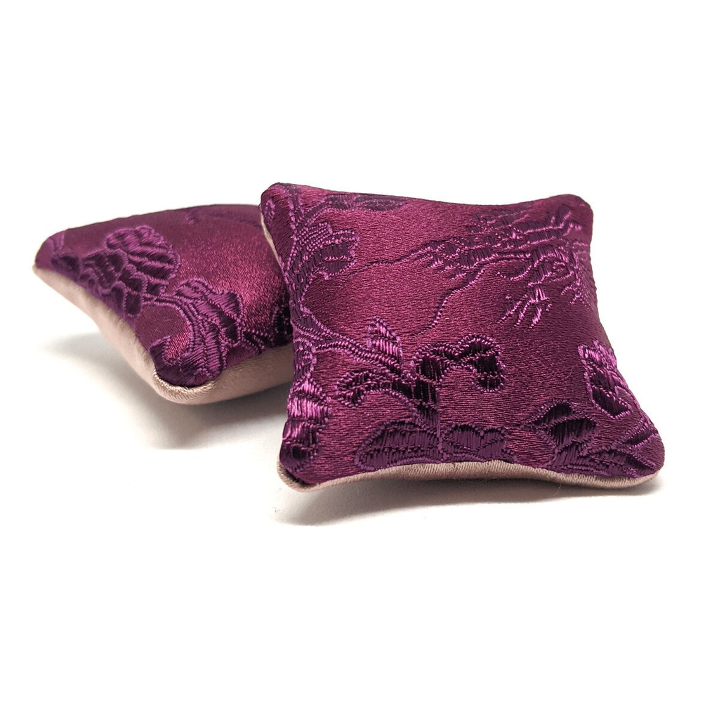 ミニチュアスクエアクッション/チャイナ柄・濃紫・2個