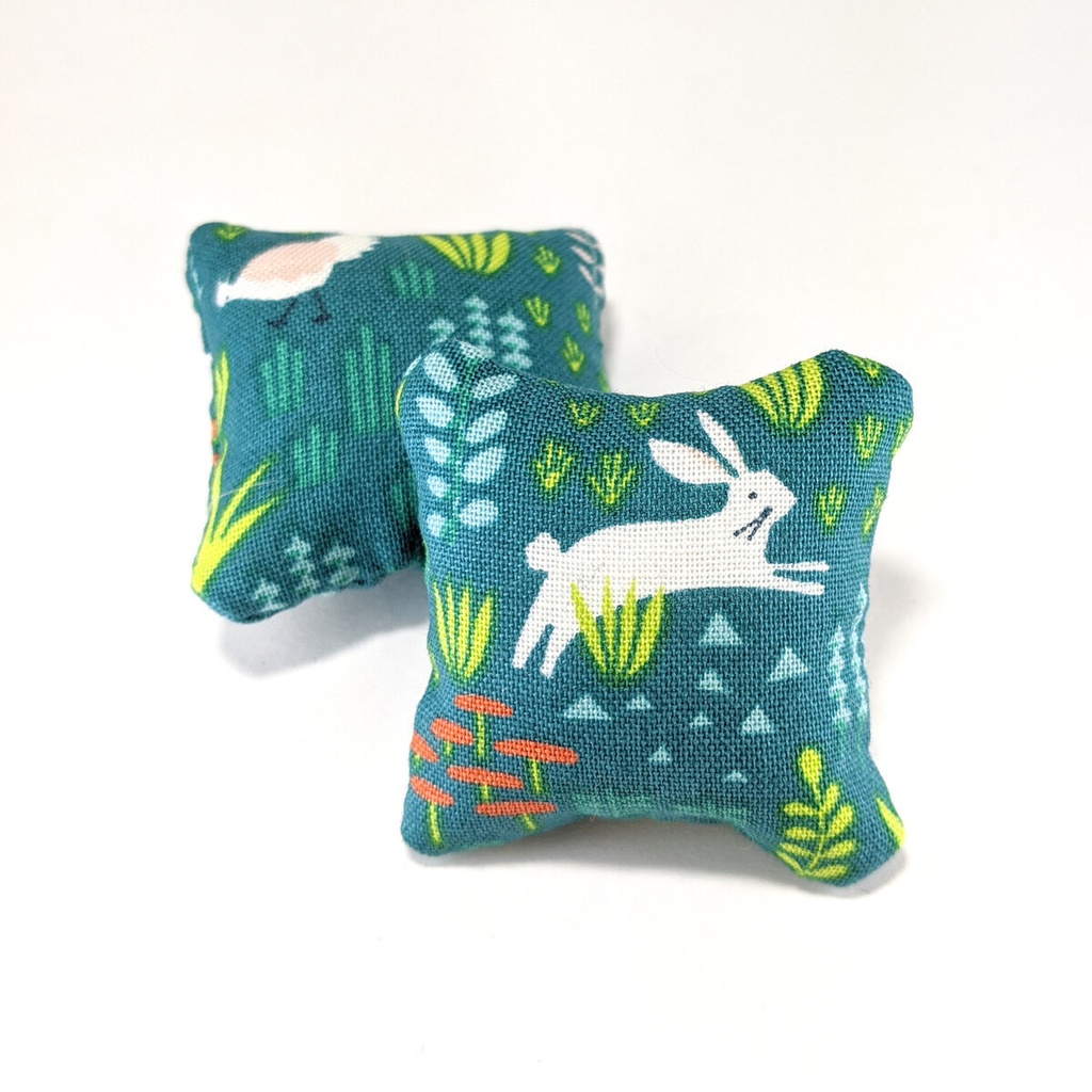 ミニチュアスクエアクッション/フォレスト緑色・2個