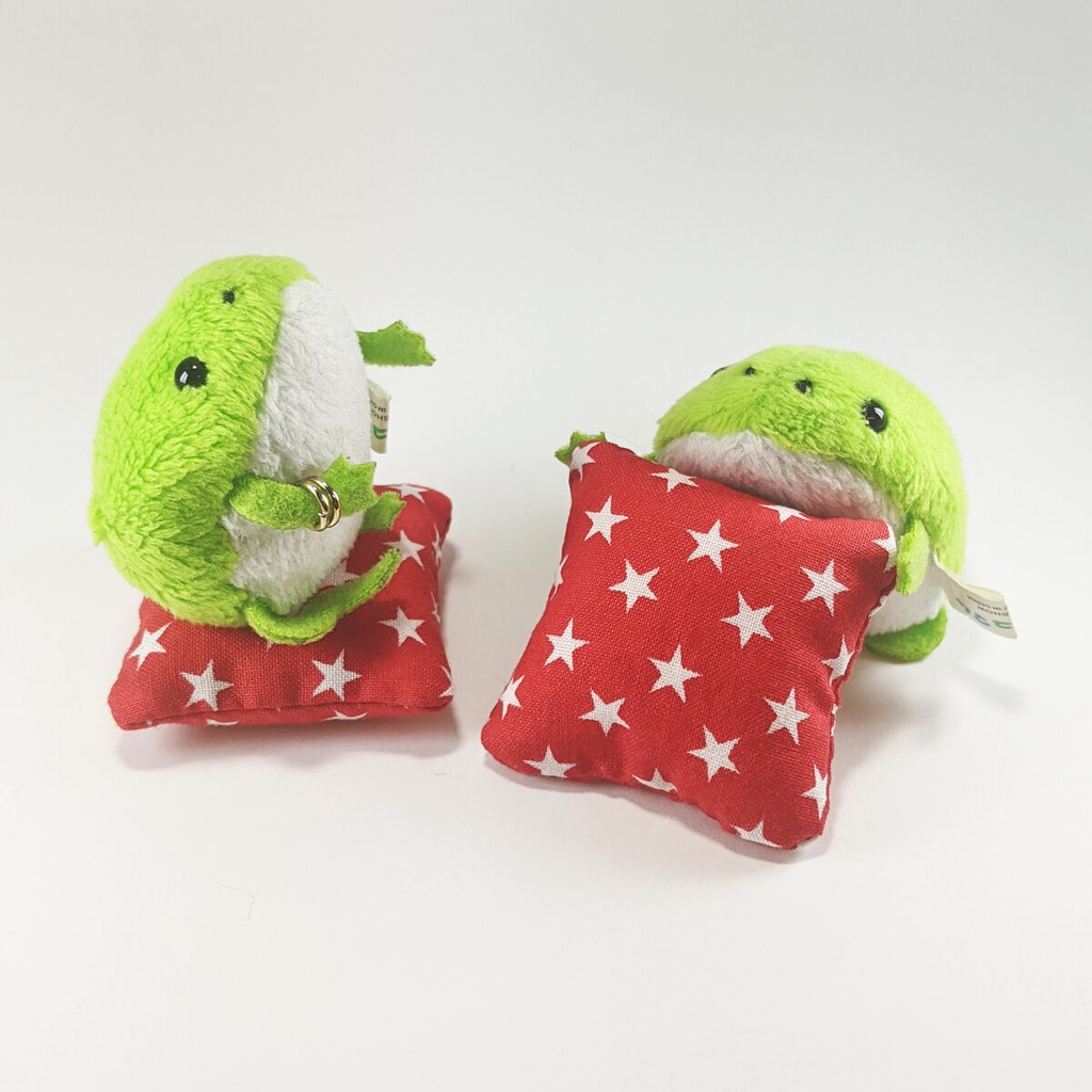 ミニチュアスクエアクッション/星柄 赤色・2個