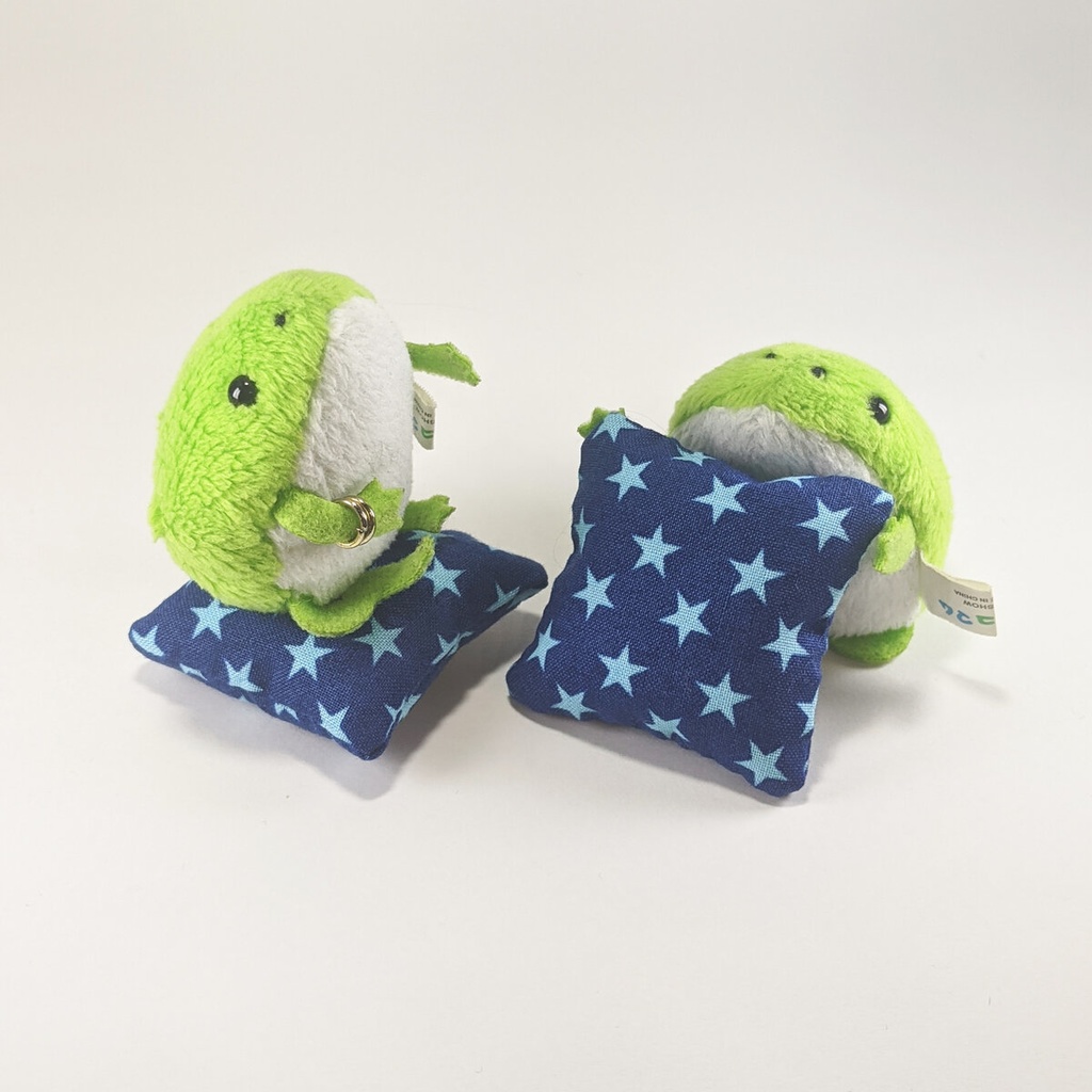 ミニチュアスクエアクッション/星柄 青色・2個