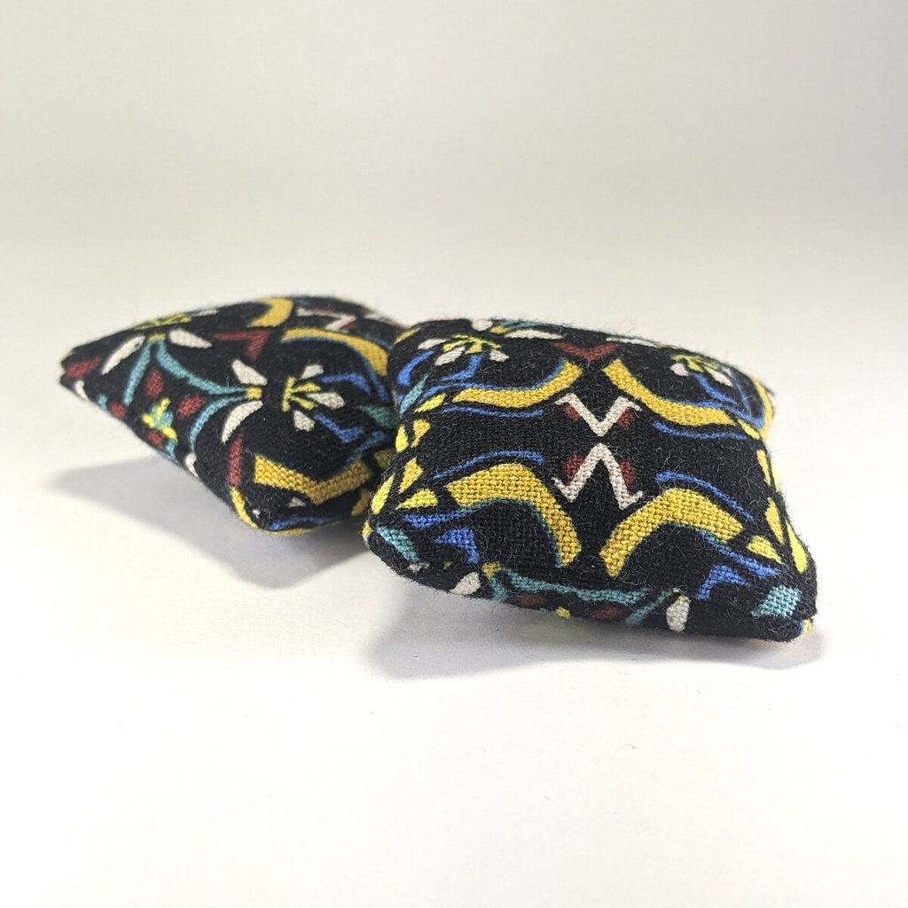 ミニチュアスクエアクッション/幾何学模様 濃紺・2個