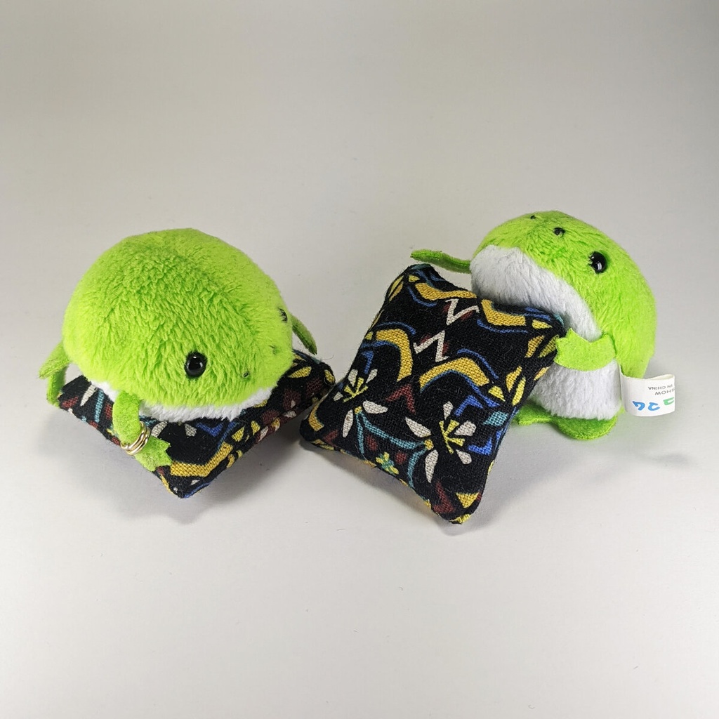 ミニチュアスクエアクッション/幾何学模様 濃紺・2個