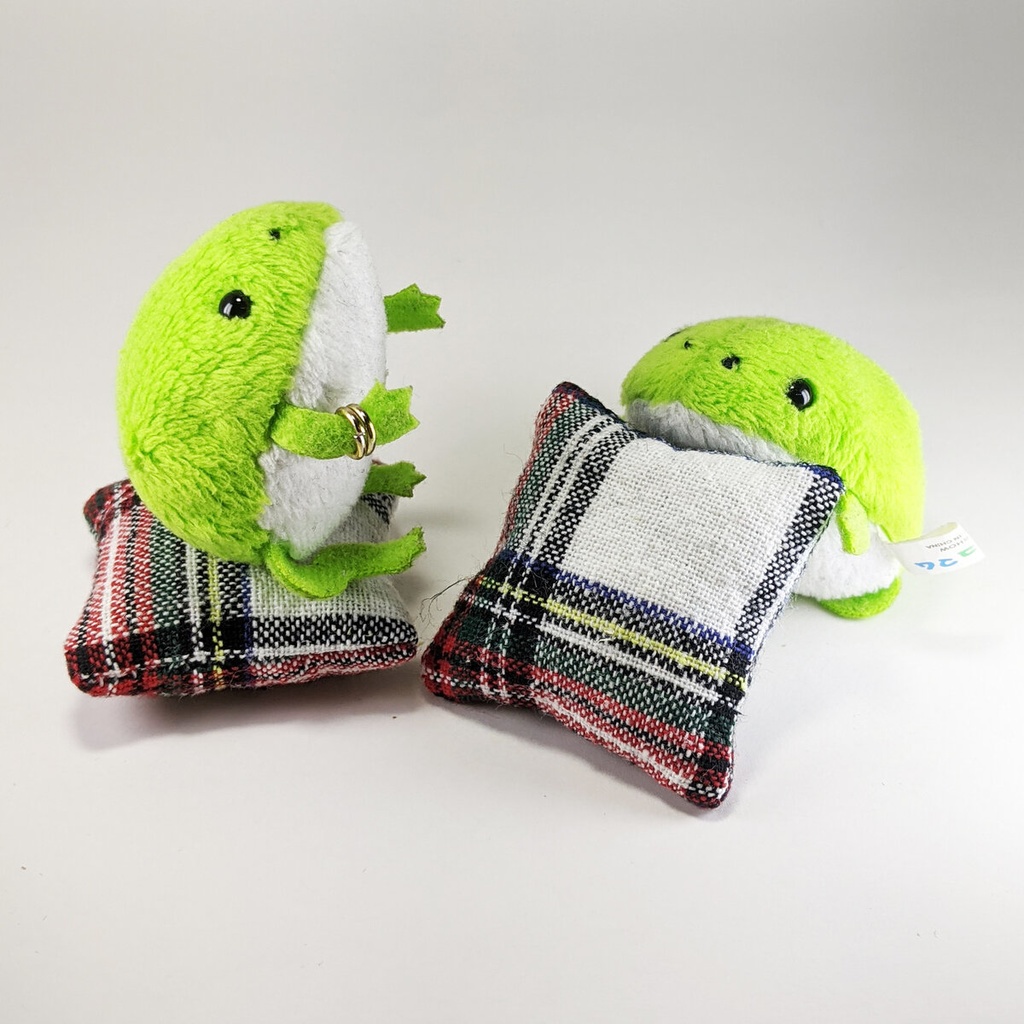 ミニチュアスクエアクッション/タータンチェック柄 白・2個