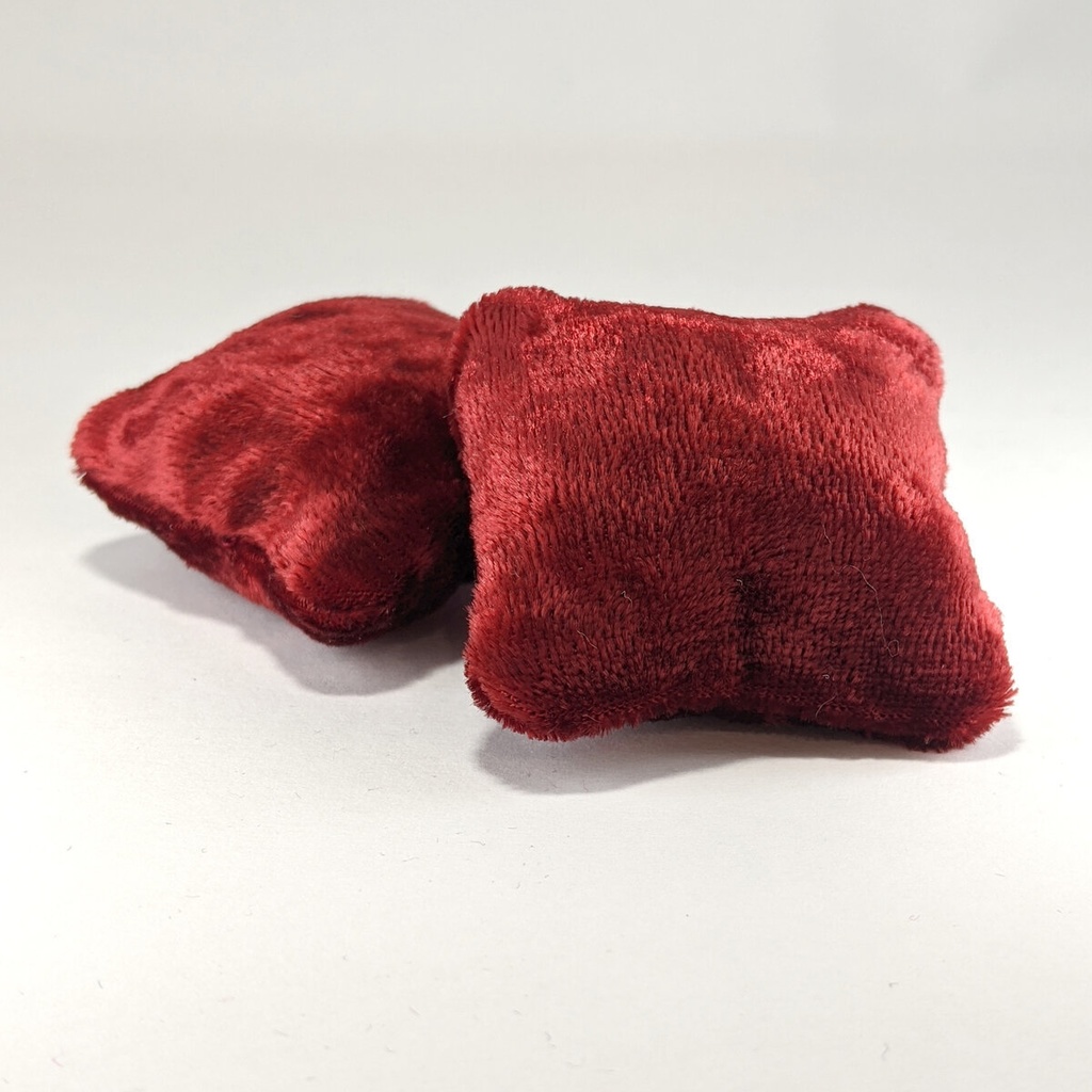 ミニチュアスクエアクッション/ベロア生地 赤色・2個