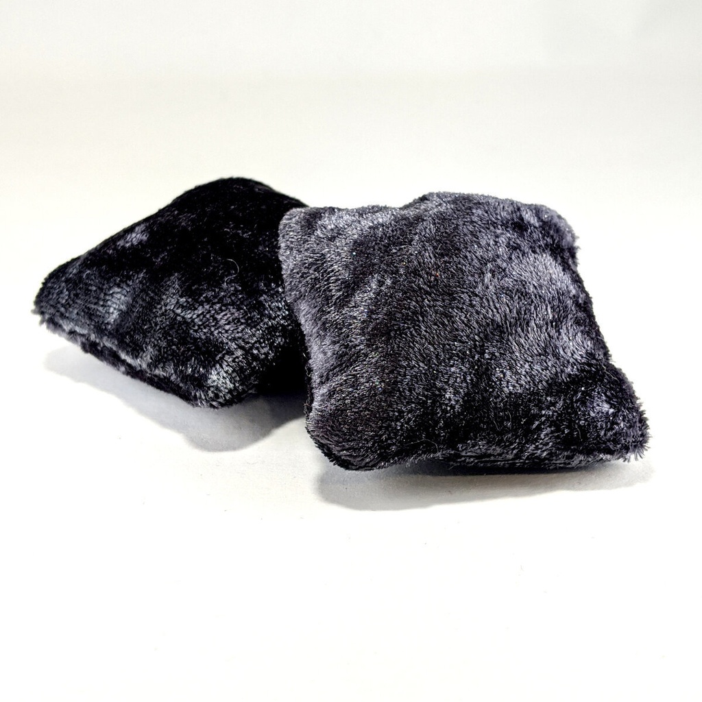 ミニチュアスクエアクッション/ベロア生地 黒色(仄かにラメ入)・2個