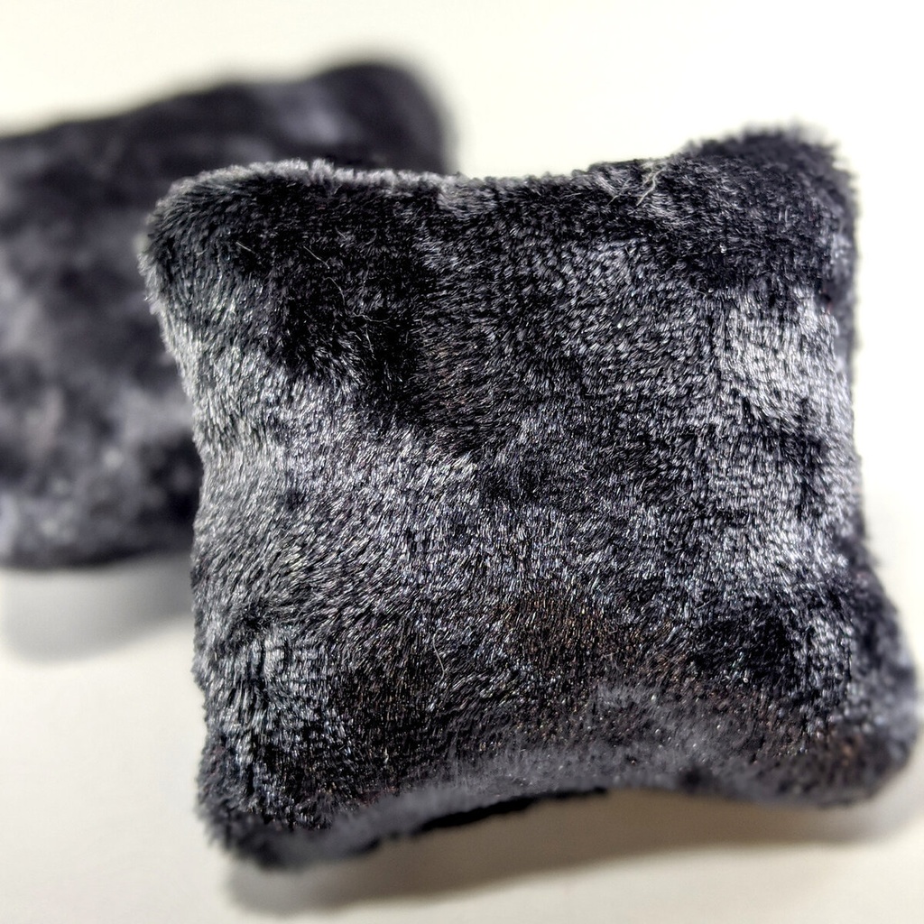 ミニチュアスクエアクッション/ベロア生地 黒色(仄かにラメ入)・2個