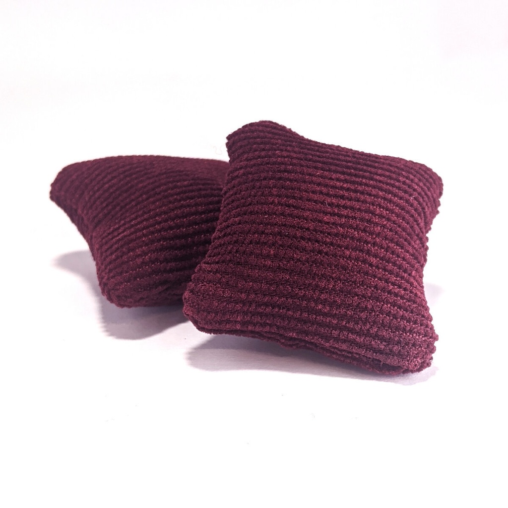 ミニチュアスクエアクッション/コーデュロイ生地 赤・2個