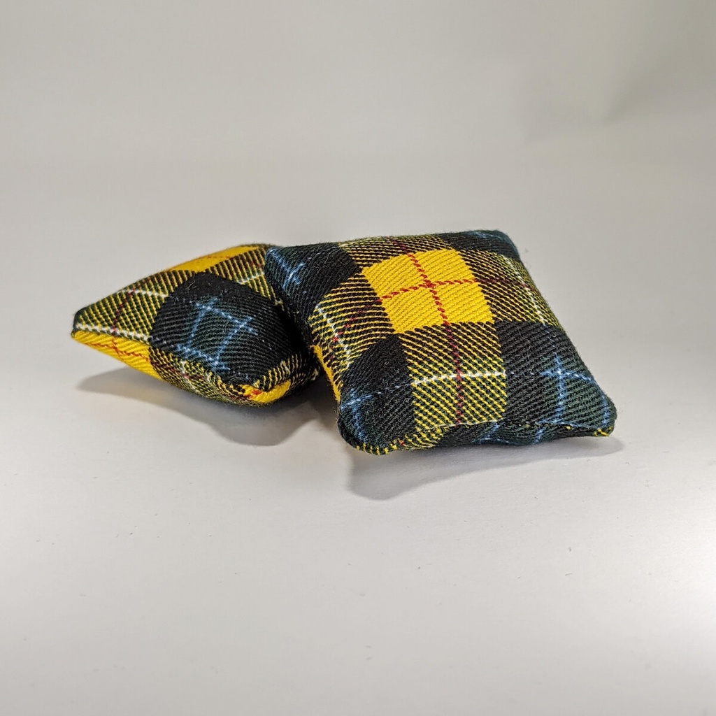 ミニチュアスクエアクッション/チェック柄 黄色・2個