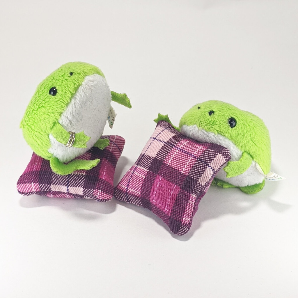 ミニチュアスクエアクッション/チェック柄 ピンク色・2個