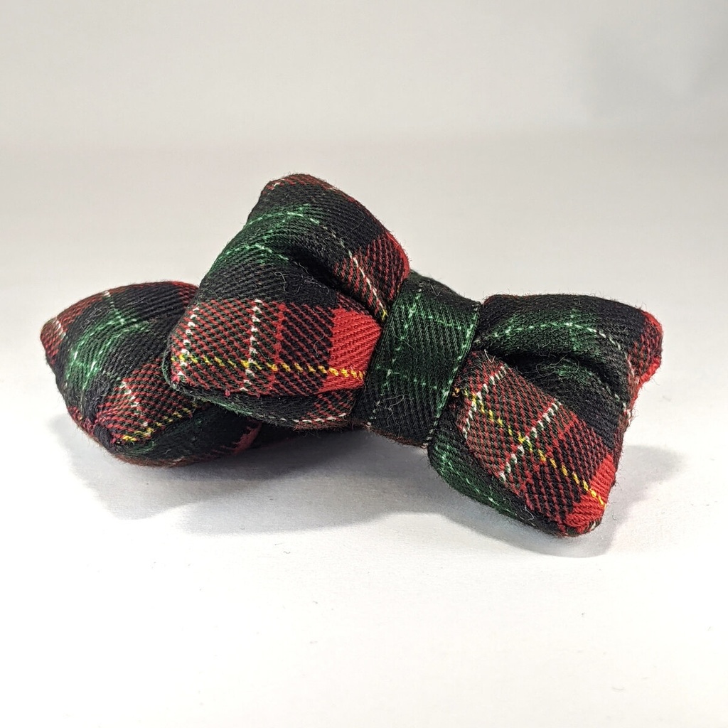 ミニチュアリボンクッション/チェック柄 赤色・2個