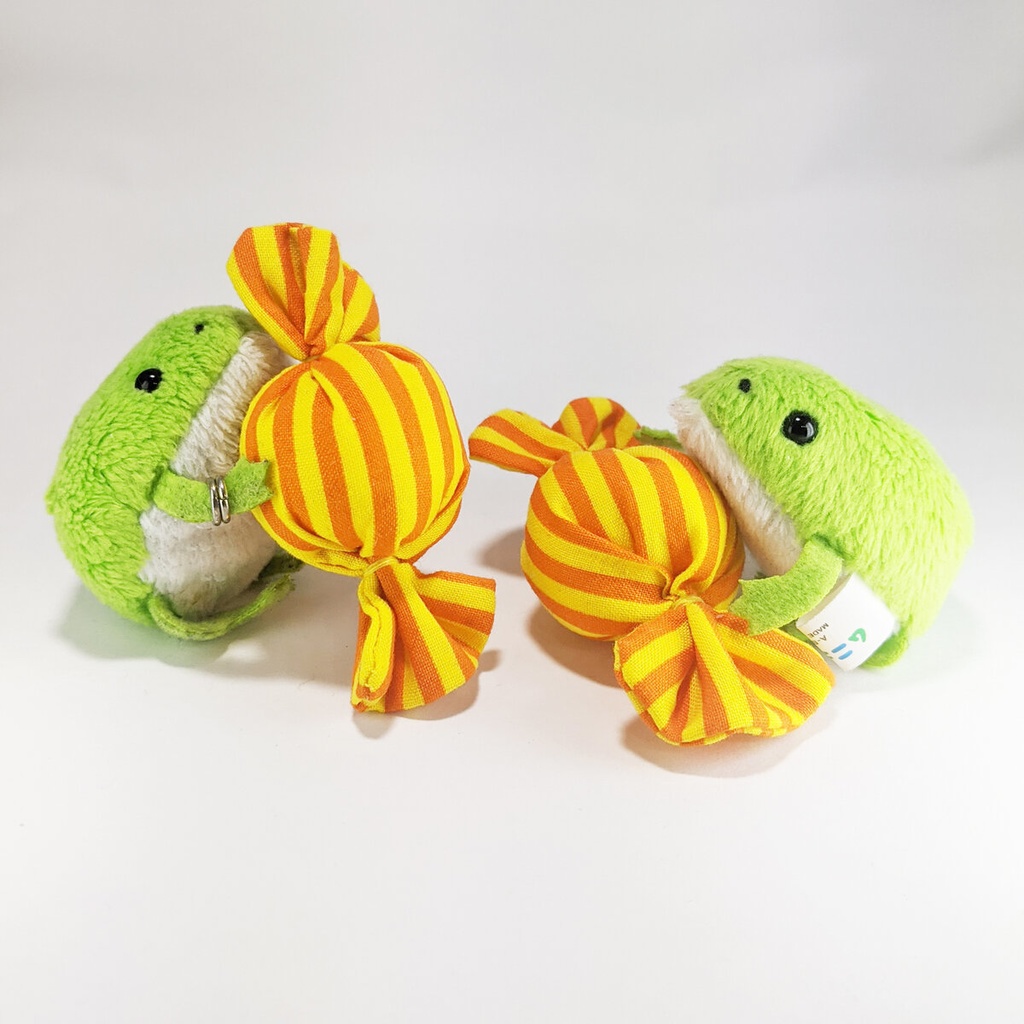 ミニチュアキャンディクッション/ストライプ・イエロー+オレンジ・2個