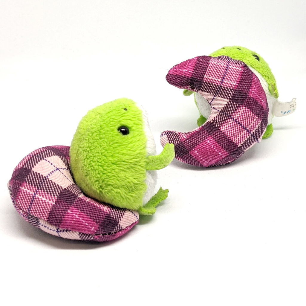 ミニチュア月型クッション/チェック柄ピンク色・2個